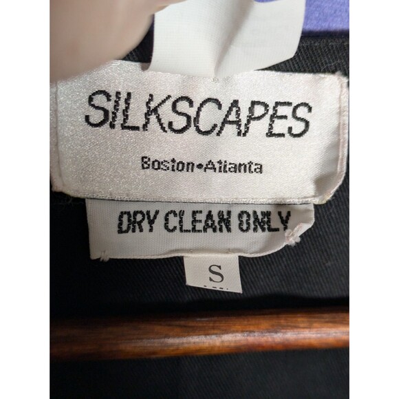 Vintage Silkscapes Cat Vest Black Silk Appliqué Whimsical Art to Wear Size S - Picture 5 of 10